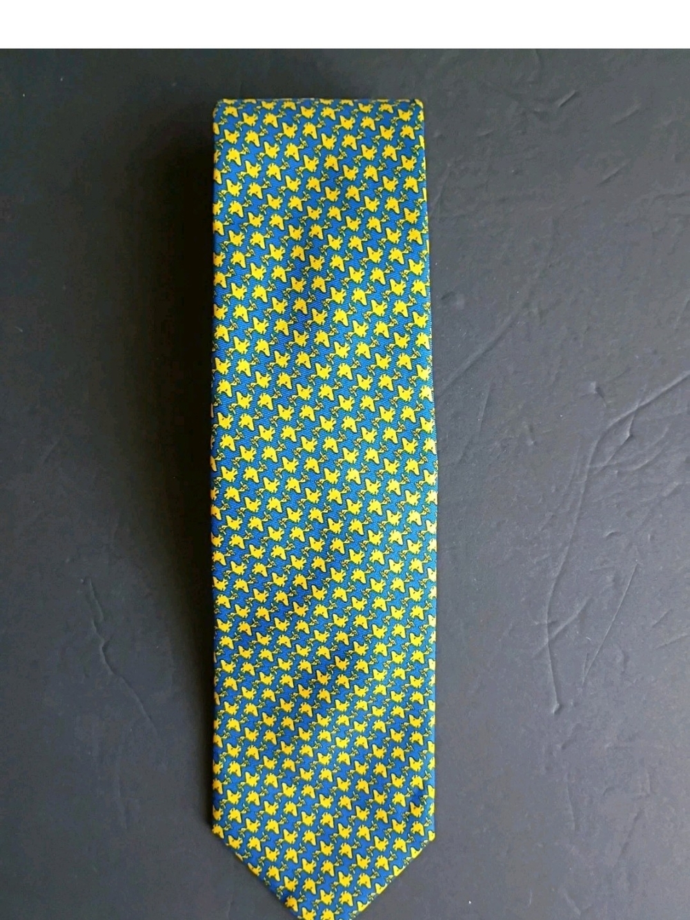 Peanuts Men's Necktie Tie Polyester Woven Woodstock Blue Yellow Repeat 57"